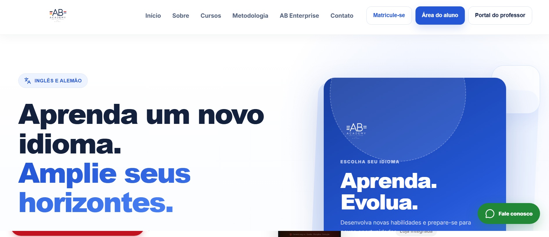 Screenshot da plataforma AB Academy